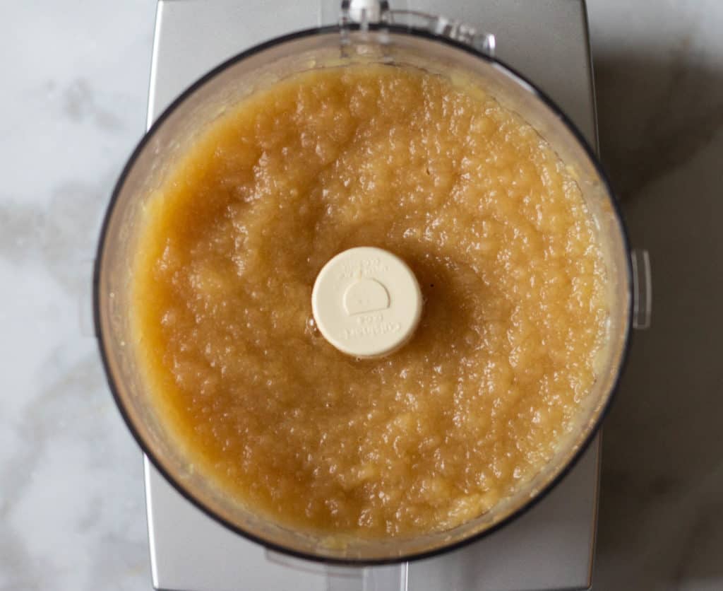 Apple Mixture Processed in Food Processor