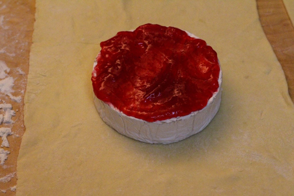 Cranberry Jelly on top of brie