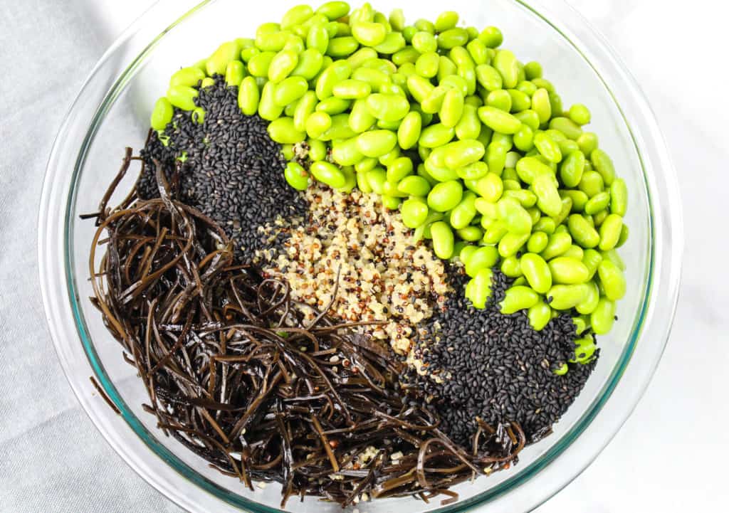 Ingredients for Cold Edamame Quinoa