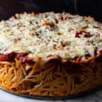 Sausage Spaghetti Pie out of the Spring Form Pan